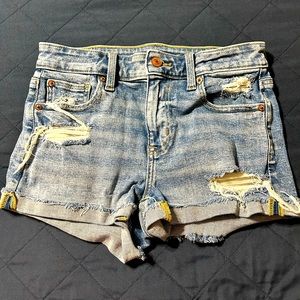 EUC American Eagle High Rose Shortie Jean Shorts 2